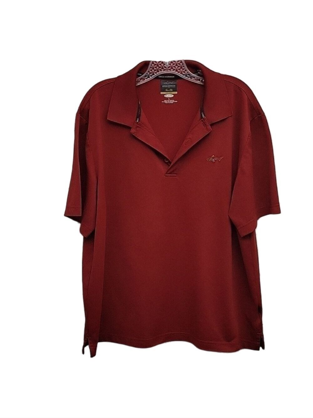 Greg Norman Men's Burgandy Golf Polo, Size Large